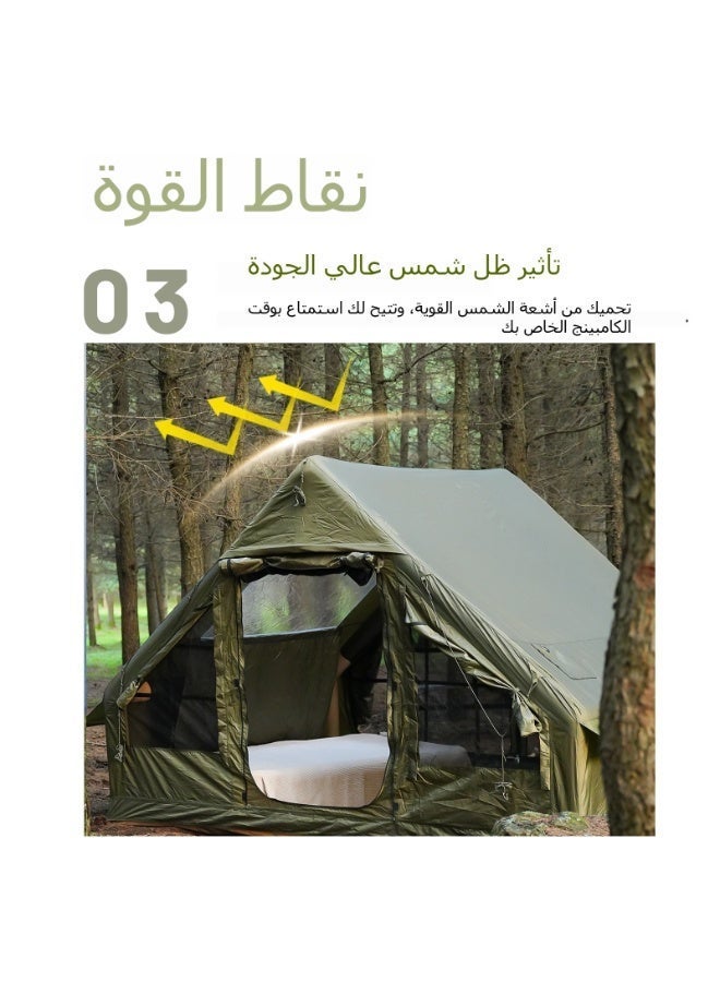 Pakicetus Inflatable camping tent suitable for 4-6 people，outdoor，with windows，portable water-resistant camping tent，all-season waterproof/windproof/insulation self-supporting air tents，carpa inflable，haven tent，comes with a simple and portable storage bag - Image 5